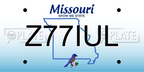 Z77IUL Missouri License Plate