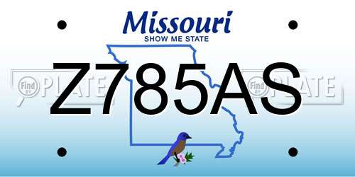 Z785AS Missouri License Plate