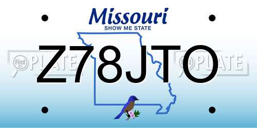 Z78JTO Missouri License Plate