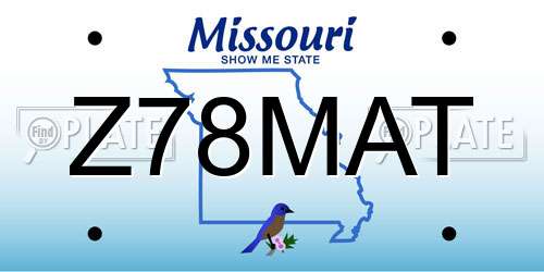 Z78MAT Missouri License Plate