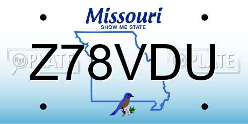 Z78VDU Missouri License Plate