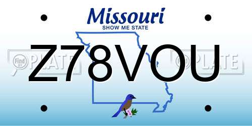 Z78VOU Missouri License Plate