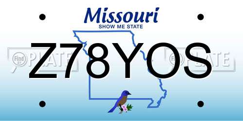 Z78YOS Missouri License Plate