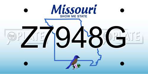 Z7948G Missouri License Plate