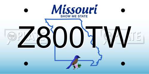 Z800TW Missouri License Plate