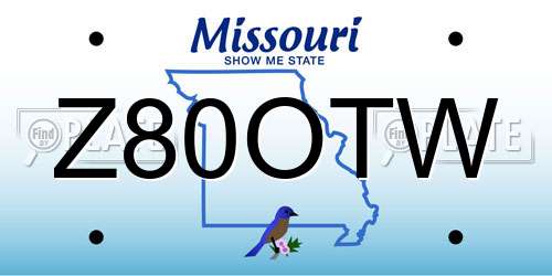 Z80OTW Missouri License Plate