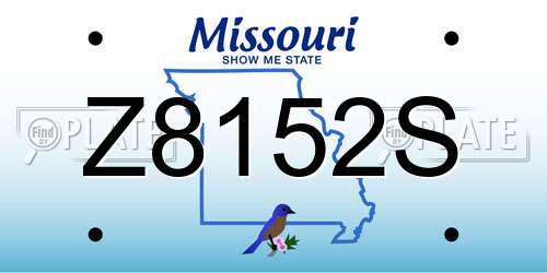 Z8152S Missouri License Plate