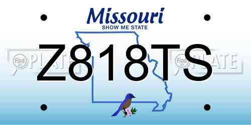 Z818TS Missouri License Plate