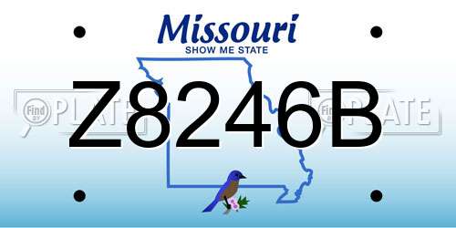 Z8246B Missouri License Plate