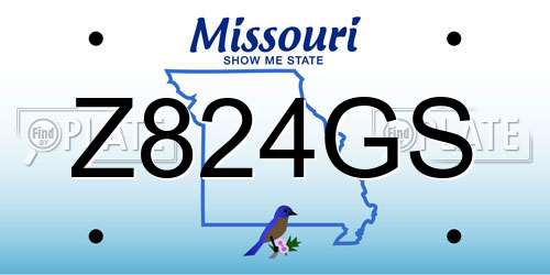 Z824GS Missouri License Plate