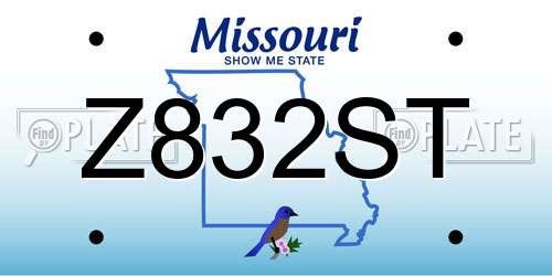 Z832ST Missouri License Plate