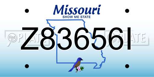 Z83656I Missouri License Plate