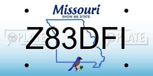 Z83DFI Missouri License Plate
