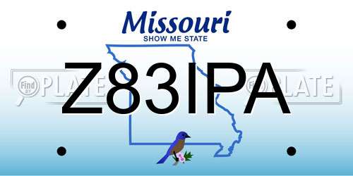 Z83IPA Missouri License Plate