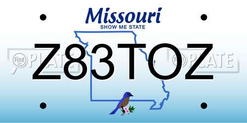 Z83TOZ Missouri License Plate