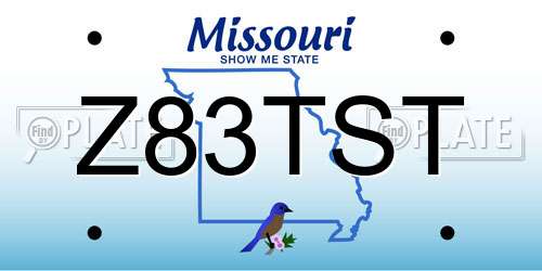 Z83TST Missouri License Plate