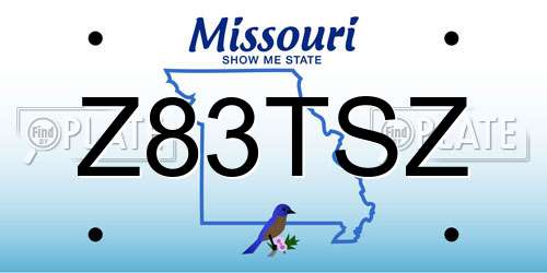 Z83TSZ Missouri License Plate