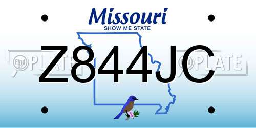 Z844JC Missouri License Plate