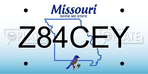 Z84CEY Missouri License Plate