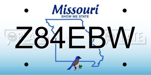 Z84EBW Missouri License Plate