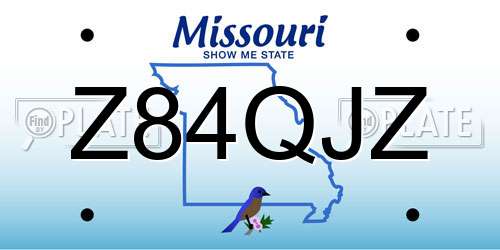 Z84QJZ Missouri License Plate