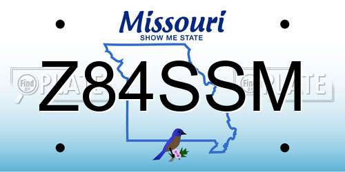 Z84SSM Missouri License Plate