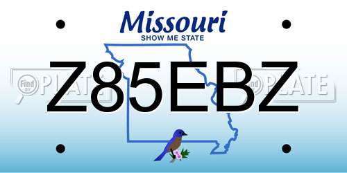 Z85EBZ Missouri License Plate