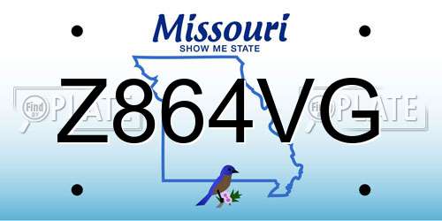 Z864VG Missouri License Plate