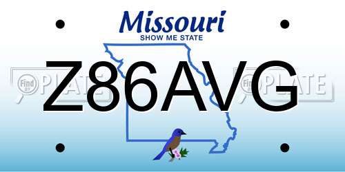 Z86AVG Missouri License Plate
