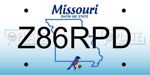 Z86RPD Missouri License Plate