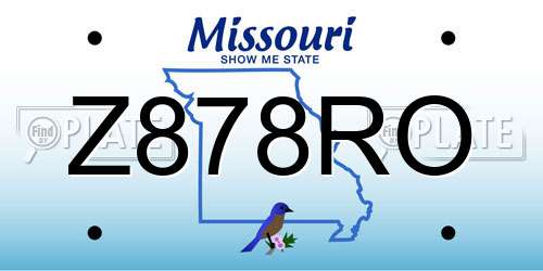 Z878RO Missouri License Plate