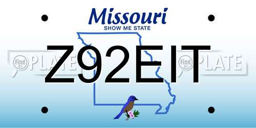 Z92EIT Missouri License Plate