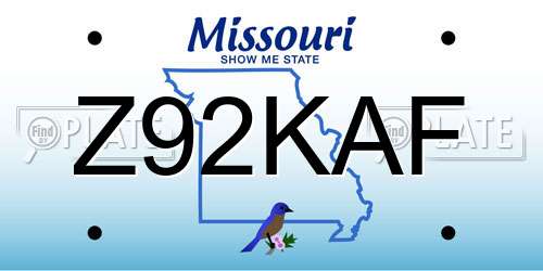 Z92KAF Missouri License Plate