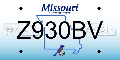 Z930BV Missouri License Plate