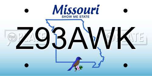 Z93AWK Missouri License Plate