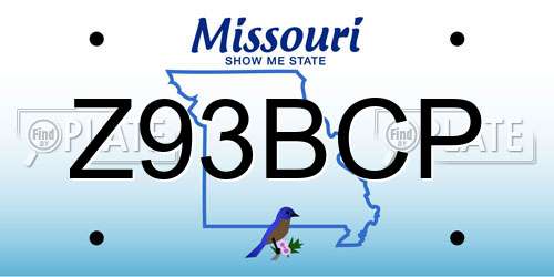 Z93BCP Missouri License Plate