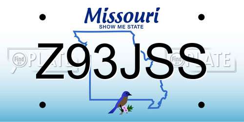 Z93JSS Missouri License Plate