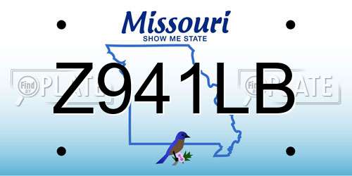 Z941LB Missouri License Plate