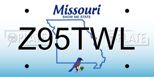Z95TWL Missouri License Plate