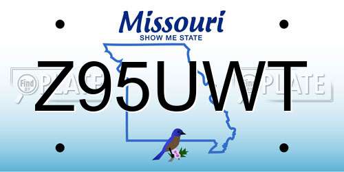 Z95UWT Missouri License Plate