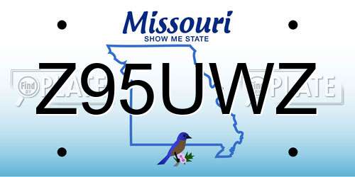 Z95UWZ Missouri License Plate