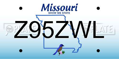 Z95ZWL Missouri License Plate