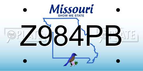 Z984PB Missouri License Plate