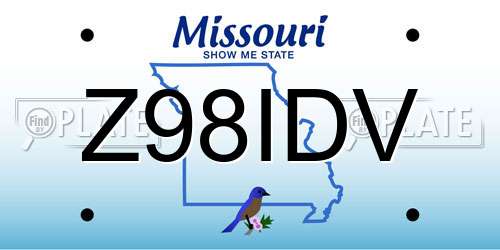 Z98IDV Missouri License Plate