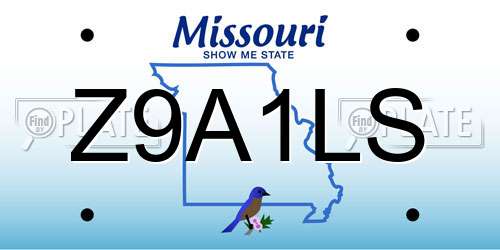 Z9A1LS Missouri License Plate