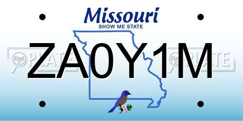 ZA0Y1M Missouri License Plate
