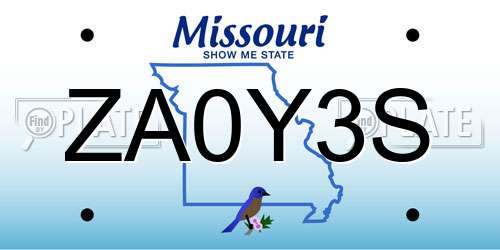 ZA0Y3S Missouri License Plate