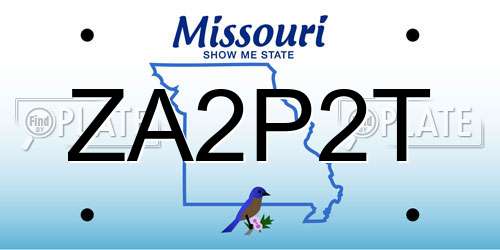 ZA2P2T Missouri License Plate