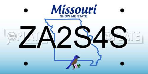 ZA2S4S Missouri License Plate