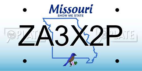 ZA3X2P Missouri License Plate